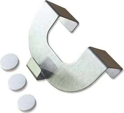 Produktbild von Interdeco Fensterhaken / Dekohaken für Raffrollos Edelstahl-Optik U-Form, Pack. 2 Stück