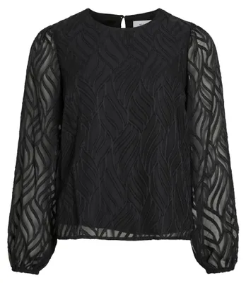 Productafbeelding van VILA, elegante blouse met lange mouwen en transparante mouwen, maat: 36