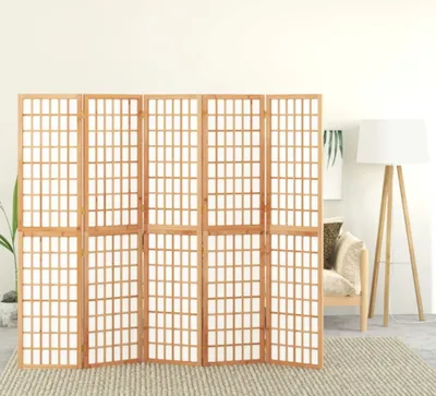 Produktbild von HOMMIE 5-tlg. Paravent Japanischer Stil Faltbar 200x170cm DE575010 - Paravents