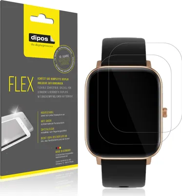 Produktbild von 2x Schutzfolie für Noise ColorFit Icon 2 Folie, 100% Displayabdeckung, dipos Flex