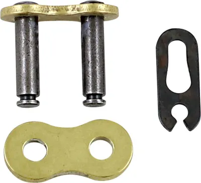 Zdjęcie produktu dla Rk Mxz-4 1 Clip Link 428 Non-Seal Replacement Connecting Link / Gold|Black / Carbon Alloy Steel