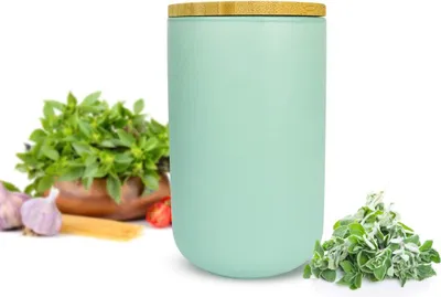 Obrázok produktu pre Úložná plechovka s dreveným vekom Keramická tyrkysová Úložná plechovka Keramická plechovka Plechovka Plechovka