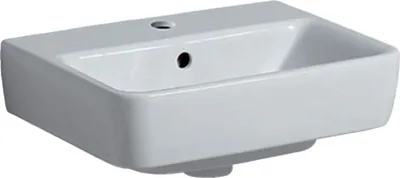 Zdjęcie produktu dla Geberit Handwaschbecken Renova Plan mit HL mittig, mit ÜL 450x340mm weiß