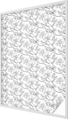 Obrázok produktu pre Vitrážová fólia na okno - 146x100 cm - vitrážový vzor - nepriehľadná dekoratívna fólia na ochranu súkromia - samolepiaca, UV ochrana - vtáky a kvety
