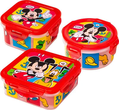 Produktbild von Mickey Mouse Brotdosen Set Kinder - 3 kleine Snackboxen für Kindergarten & Kita