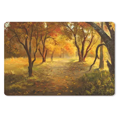 Produktbild von MuchoWow® Mauspad Mousepad Eine Illustration eines Waldes im Herbst 27x18 cm - Mousepads - Maus Mat - Pad - Mausunterlage - Büroartikel - Desk Matten
