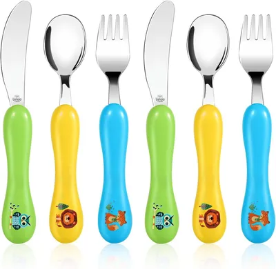 Produktbild von Kinderbesteckset 6-teilig, Edelstahl, Baggerdesign, fuer Kleinkinder