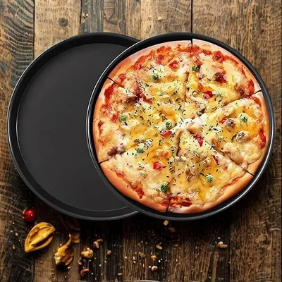 Immagine prodotto di Teglia per pizza per forno e microonde - 9 pollici - Acciaio al carbonio antiaderente