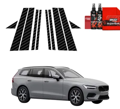 Produktbild von 10in1 Kohlenstoff Schutzfolie Grizz Protector für B-C-Säule - Volvo V60 (2026)