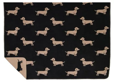 Immagine prodotto di Cawö, coperta decorativa "We Love Dogs", 150 x 200 cm, colore nero