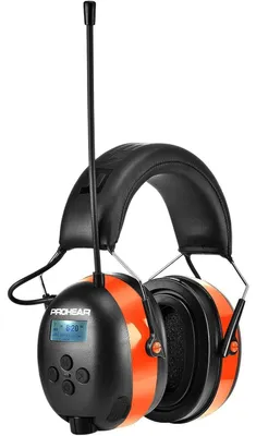 Produktbild von Gehörschutz mit Radio DAB+/Bluetooth/FM, Lärmreduzierung, Orange-Gel