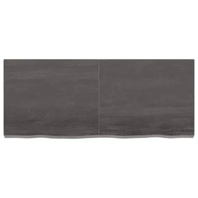 Image de vidaXL Étagère murale brun foncé 120x50x(2-6)cm Chêne massif traité