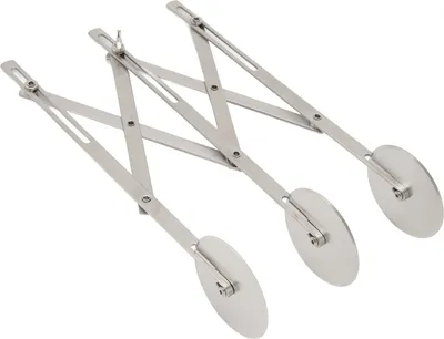 Image de Coupe-pâte à 3 roues, acier inoxydable, coupe régulière de plusieurs pâtes rondes pour couper à travers les pâtisseries et les pizzas