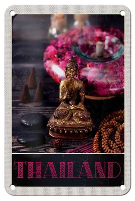 Produktbild von Blechschild Reise 12x18cm Thailand Asien Buddha Gott Religion Schild