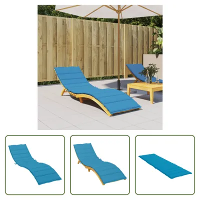 Image de The Living Store Coussin pour bain de soleil bleu 200x70x3 cm tissu Oxford