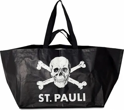 Produktbild von St. Pauli - Totenkopf, Shopping Bag Einkaufstasche schwarz, 87 x 38 x 35cm