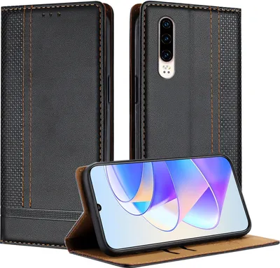 Obrázek produktu pro Pouzdro pro Huawei P30 kožené flipové pouzdro s funkcí stojánku černé