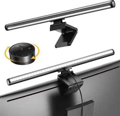 Produktbild von Douxlife LED Monitor Lichtleiste mit Touch & Fernbedienung, USB Screenbar stufenlos dimmbar, Farbtemperatur einstellbar, Augenschutz, Silber