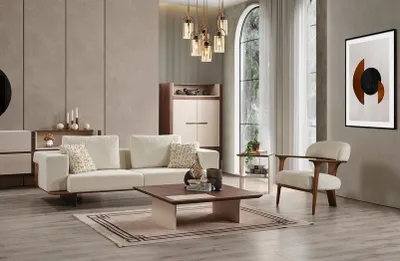 Produktbild von Wohnzimmer Sofagarnitur Dreisitzer Sessel Luxus Couch Set 3 1 Sitzer