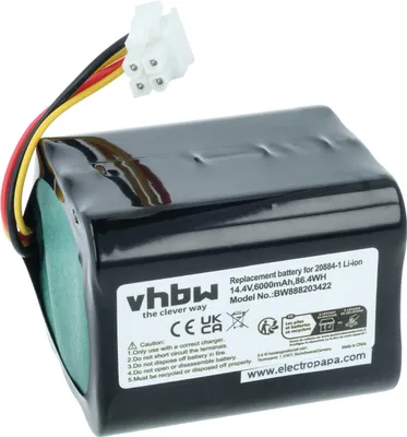 Produktbild von vhbw Akku Ersatz für Vorwerk 20884-1 für Staubsauger (6000 mAh, 14,4 V, Li-Ion)