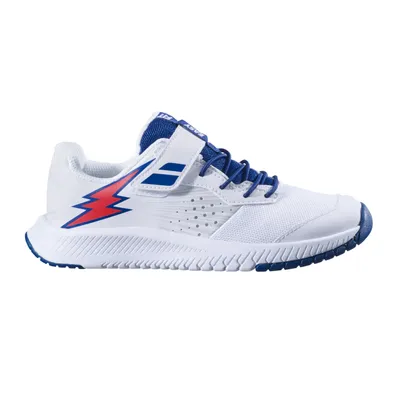 Produktbild von Babolat Pulsion All Court Tennis Tennisschuhe Sportschuhe Kinderschuhe weiß/blau/rot 32S23518-1005, Schuhgröße:32 EU