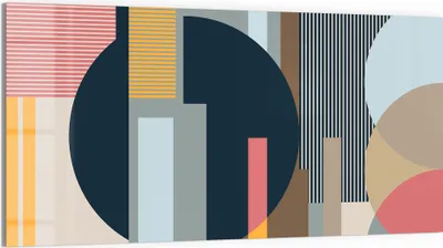 Produktbild von DEQORI Glasbild Echtglas 100x50 cm 'Harmonie in Formen' Wandbild Bild modern Deko