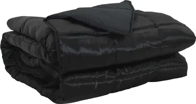 Produktbild von Ganzjahresbettdecke Schwarz 200 x 220 cm Satin und Mikrofaser