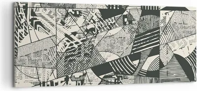 Produktbild von Bild auf Leinwand - Leinwandbild - Einteilig - Abstraktion Vintage Schwarz - 120x50cm - Wand Bild - Wanddeko - Wandbilder - Leinwanddruck - Bilder - Wanddekoration - Leinwand bilder - AB120x50-5052