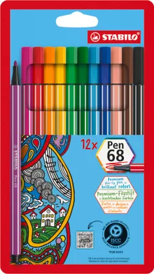 Produktbild von STABILO Premium-Filzstift - Pen 68 - 12er Pack - 12 verschiedene Farben