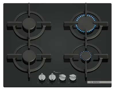 Image de Bosch Serie 6 PPP6A6I10, Noir, Intégré, 60 cm, Plaque de cuisson à gaz, verre, 4 zone(s)