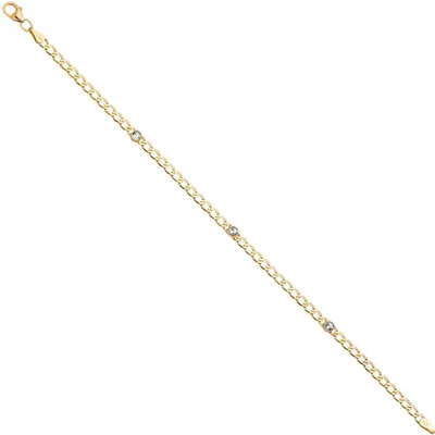 Produktbild von 3,6mm Armband mit Blautopas hellblau blau 333 Gold Gelbgold Goldarmband 19cm