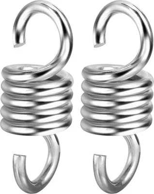 Produktbild von Famanu Set von 2 schweren Stuhlfedern (500 kg) für Hängematte, Schaukel und Hängesessel - verzinkter Stahl
