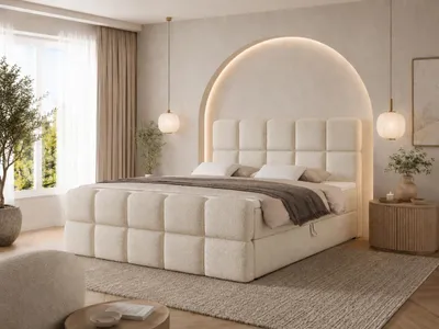 Produktbild von Emlar Boxspringbett Moya MAX 120x200 - Komplett-Set mit Matratze und Topper - Polsterbett mit Bettkästen - Boxspringbett Creme (Quelle 06)