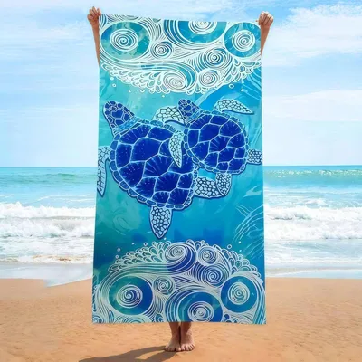 Obrázok produktu pre Veľký Plážový Uterák, Mikrovlákno 180 x 80 cm, Ľahký, Rýchloschnúci, Pieskuodolný pre Pláž