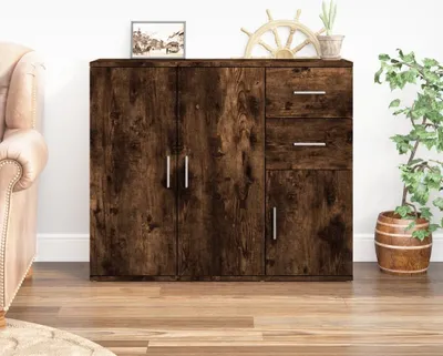 Immagine prodotto di vidaXL Credenza rovere fumé 91x29,5x75 cm Materiale in legno