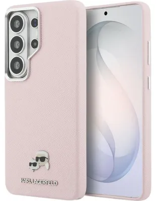Immagine prodotto di Custodia per Galaxy S26 Ultra, Karl Lagerfeld Saffiano Full Wrapped MagSafe, rosa con Karl Lagerfeld e la sua gatta Choupette