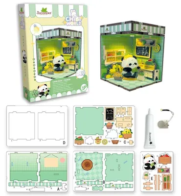 Image de Peluche Sycomore Chibi Box Panda pour enfants