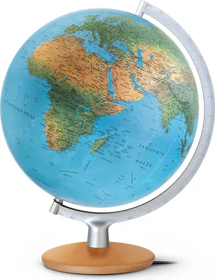 Produktbild von Räthgloben Doppelbild-Leuchtglobus, 30cm D, 41cm H, verschiedene Varianten Farbe: Silberfarben