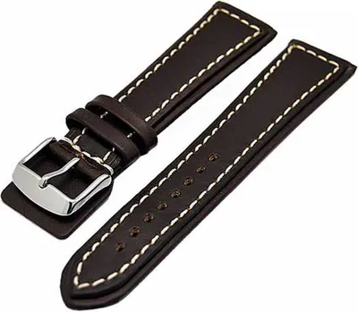 Produktbild von Uhrenarmband dunkelbraun 24mm 100% Kalbleder Panzer Uhrenband