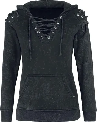 Produktbild von Rock Rebel by EMP Damen dunkelgrauer Pullover mit Schnürung XL