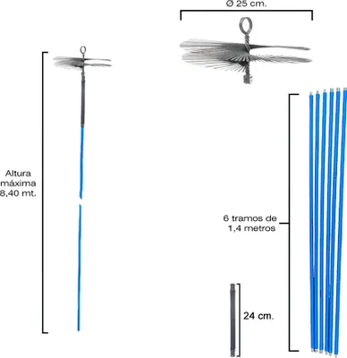 Produktbild von Kaminkehrbürstenset 8,4 Meter x 250 mm Durchmesser.