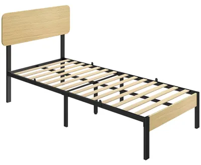 Obrázek produktu pro Kovový rám postele 90 x 200 cm s čelem a úložným prostorem