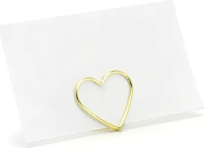 Produktbild von Tischkartenhalter Herz 2,5cm Metall gold, 10 Stück