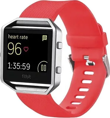 Produktbild von Hochwertiges Kunststoff / Silikon Uhr Armband für Fitbit Blaze Watch Zubehör Farbe:Rot, Uhr-Typ:Fitbit Blaze Watch
