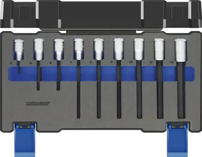 Immagine prodotto di Set di inserti per cacciaviti a Esagono da 1/2" 4-14 mm, 9 pezzi, Gedore | 4010886949764