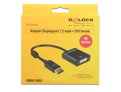 Obrázok produktu pre DeLOCK 62599, 0,2 m, DisplayPort, DVI-I, Samec, Samica, Zlato