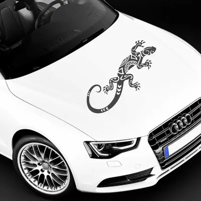 Produktbild von Aufkleber - Autoaufkleber "Abstrakt Gekko" 30cm x 12cm Graphit metallic - Tuning Carystyling Heckscheibe Auto