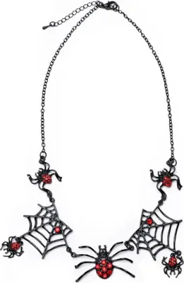 Produktbild von Spinnennetz-Halskette – Gruseliger Schmuck für Halloween & Karneval