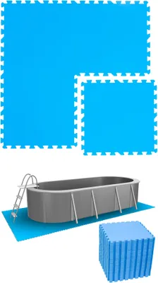 Zdjęcie produktu dla podkład pod basen 11,2 m² - 48 mat EVA Podkład pod basen 50x50 - zestaw mat podkładowych