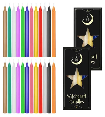 Staafkaarsen 24 Stück, bunt, 16 cm, Ø 1,2 cm, Taper Candles